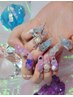激可愛☆ハートパンチネイル☆アート自由☆時間内盛りOK☆￥22000→