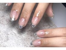 ミアネイル 越谷店(mia nail)/ガラスフレンチ（クリアベース）