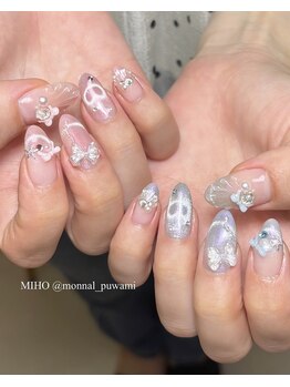 モナールアンド(MONNAL&)/ピンク×ブルーネイル