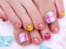 サムズネイル(SAM'S NAIL)/チェック柄のカラフルフット☆