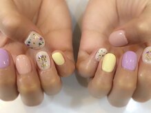 ティンク(Tink)/押し花バイカラーネイル