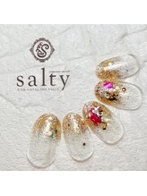 ネイルアンドアイラッシュサロン ソルティ 寺田町(salty)/ラメグラデーション