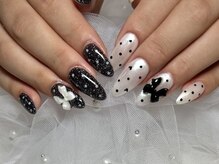 のらねこ/モノクロドットネイル