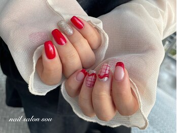 ソウ 難波店 nail salon Souの写真/【豊富なメニュー】*オフ込みワンカラー¥4500/ART2本¥5500*ずっと通えるコスパ最強◎提案型アートが大人気!