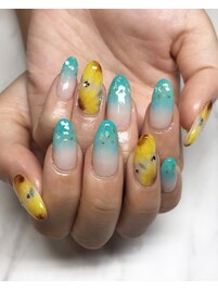 【Hand】ひまわりネイル