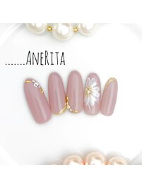 アッシュカラー☆フラワーネイル