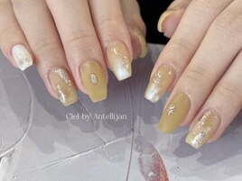 くすみイエローニュアンスネイル