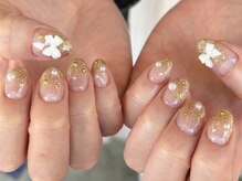 ネイルズカフェアン 姫路駅前店(nails cafe an)/Glitter×ribbon