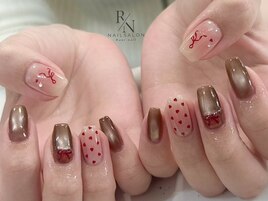 バレンタインネイル
