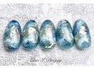 宝石ブルーネイル￥9000
