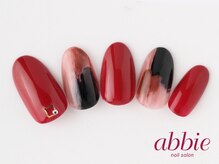 ネイルサロンアビー 北千住店(abbie)/RED&BLACK　￥9394