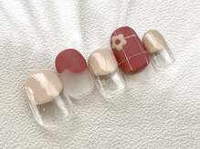 カラ ネイル 中津店(calla nail)/グラフチェック×フラワー