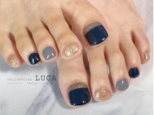 ネイルアトリエルカ(nail atelier LUCA)/W-293 秋色シンプルフットネイル