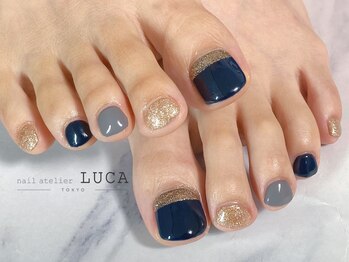 ネイルアトリエルカ(nail atelier LUCA)/W-293 秋色シンプルフットネイル