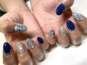 ブラン(Blanc)/チェックネイル