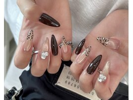 ロング！レオパード柄ネイル