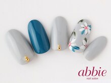 ネイルサロンアビー 北千住店(abbie)/ブルーフラワー　￥9944