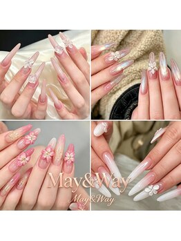 メイ アンド ウェイ(May&Way)の写真/特別な日を輝かせる♪ ブライダルやイベントに映えるドレススタイルにぴったりの大人上品華やかネイル！
