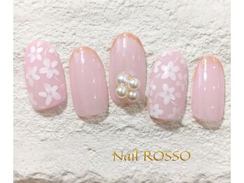 ネイルロッソ 浅草店/パール&フラワー