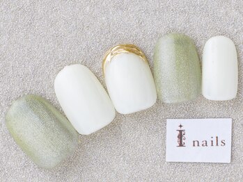 アイネイルズ 三宮店(I nails)/くすみグリーン¥6000