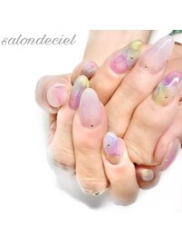 春インクアート風ネイル