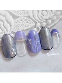 パープルマグネットネイル☆