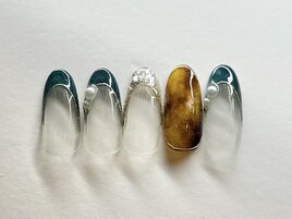 フレンチ×べっ甲ネイル