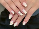 アイボリー×リボンネイル