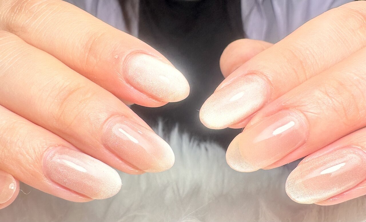 アイボリーべっ甲ニュアンスマグネットネイル ベージュ シェル 韓国