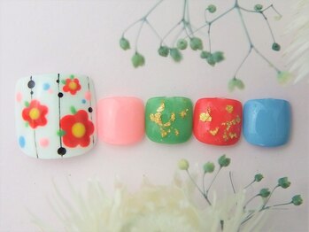 ネイルズガッシュ 蒲田西口店(NAILsGUSH)/＊和風ぽいお花＊