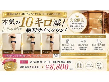 ファミリア スリム メゾン 福岡市天神(FAMILIA SLIM MAISON)の写真/本気の10キロ減！40代からの劇的サイズダウン★完全個室で一流プロの最新キャビ&滝汗デトックス！