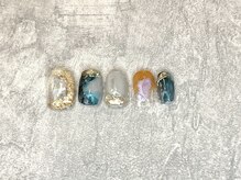 カラネイル 南森町店(calla nail)/寒色インクアート