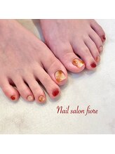 フィオーレ(fiore)/秋ネイル 金箔入りべっ甲ネイル