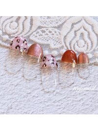 レオパード半分フレンチネイル☆