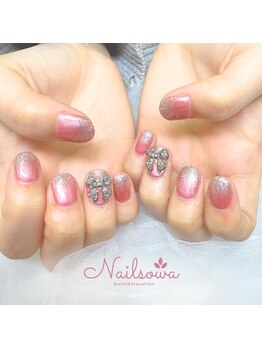 ソワ(sowa)/大人可愛いリボンネイル