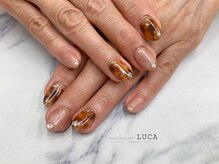 ネイルアトリエルカ(nail atelier LUCA)/W-913 大人可愛いべっ甲ネイル