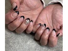 ネイルギャラリーアヴァン(NAIL GALLERY Avant)/黒フレンチネイル☆