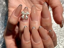 プロテア(protea)/シンプルシルバーリボンアート