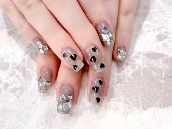 #ハート#ブラック#ビジュー