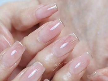 ネイルズ バイ ユイ 外苑前(Nails by Yui)/桃ネイル 先端ミラー