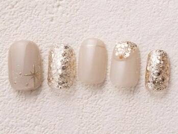 アイネイルズ 渋谷店(I nails)/キラキラベージュゴールド