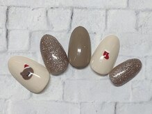 アルセア 上野御徒町店(Alcea)/クリスマス　くま　ラメ　手描き