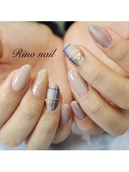 リノ ネイル(Rino nail)/マットチェック柄ネイル