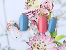 カラフルフラワーネイル