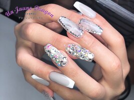 【ロングネイル】大理石ネイル