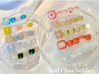 ネイルクルーノーヴル(nail Clou Noble)の写真/【選べるフットネイルデザイン¥6500/フットカルジェルワンカラー¥5000】足元から季節を先取り♪女子力UP！