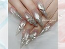 シルバーバタフライネイル