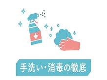 リラク 葛西駅前店(Re.Ra.Ku)/手洗い・消毒を徹底しております
