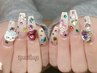 チップ長さ出しショート☆シンプルアート10本やり放題（持ち込み可）¥13750