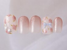 アイネイルズ 新宿店(I nails)/手描き薔薇リボン8480円
